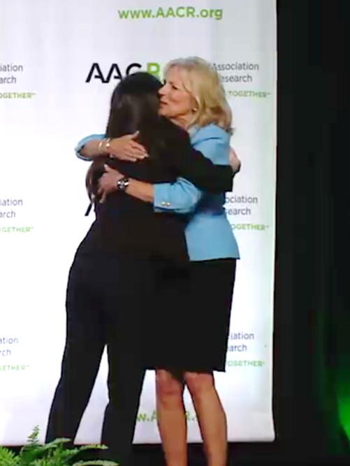 Dr. Lunt introduces Vice President Joe Biden and Dr. Jill Biden at the AACR Annual Meeting
